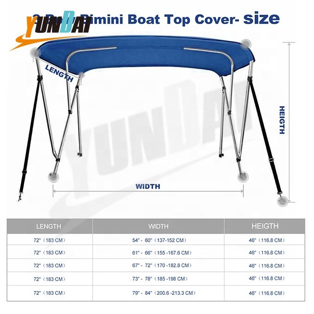Red 3 Bow 600D Heavy Duty Polyester Aluminum Boat Tent Top Cover with Rear Support Pole and Storage Boot Bimini Top for Boats