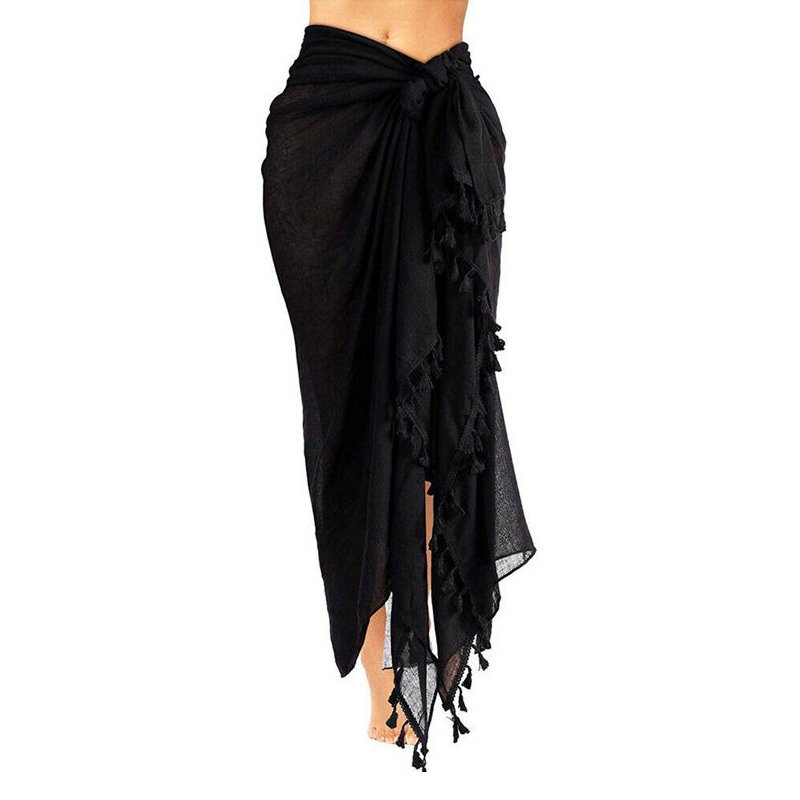 Wholesale Women Swimwear Beachwear Cover Ups Beach Swimsuit Swim Beach Batik Chiffon Sarong Wrap with Tassel