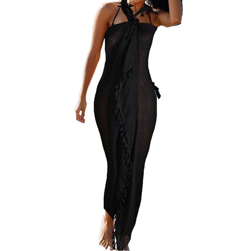 Wholesale Women Swimwear Beachwear Cover Ups Beach Swimsuit Swim Beach Batik Chiffon Sarong Wrap with Tassel