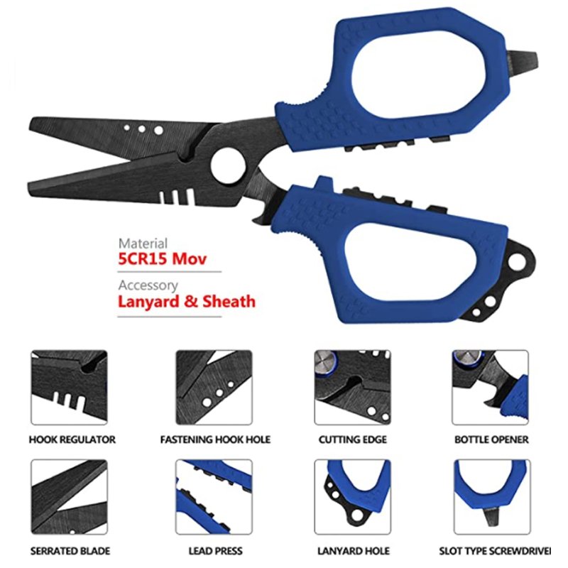 Free Sample Stainless Steel Light Weight Fishing Plier Multifunctional Fishing Hook Remover Line Cutter Scissors
