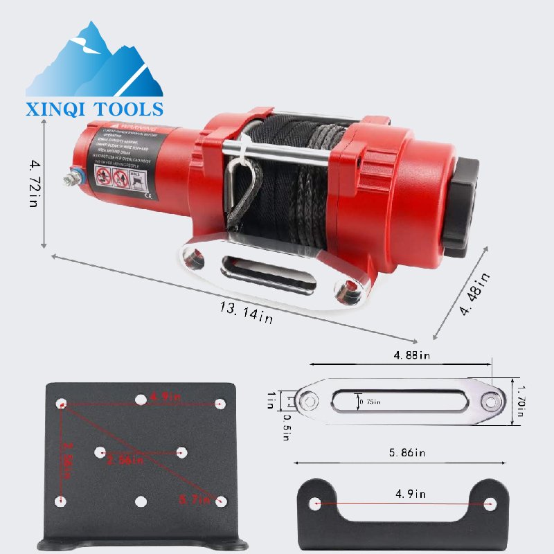 XINQI ATV Winches 4500LBS Portable Electric Winch 4x4 With lift Remote Control