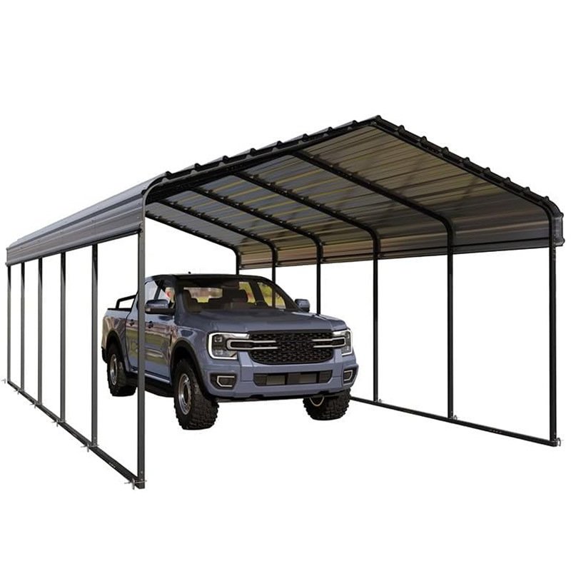 12 X 20 FT Sun Protection Waterproof Galvanized Steel Structure Car Carport High Quality Steel Garages Outdoor Metal Carports