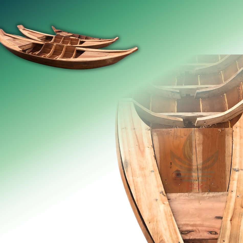 Customizable Handmade Traditional Wooden Rowing Boats in Various Sizes for Outdoor Fishing Made in Vietnam
