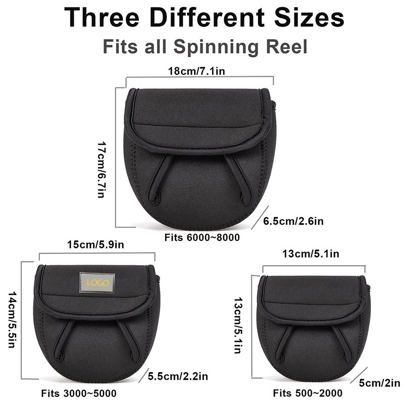 Wholesale Adjustable Neoprene Fishing Reel Pouch case Fishing Rod Reel Set Portable Fishing Reel Cover Bag