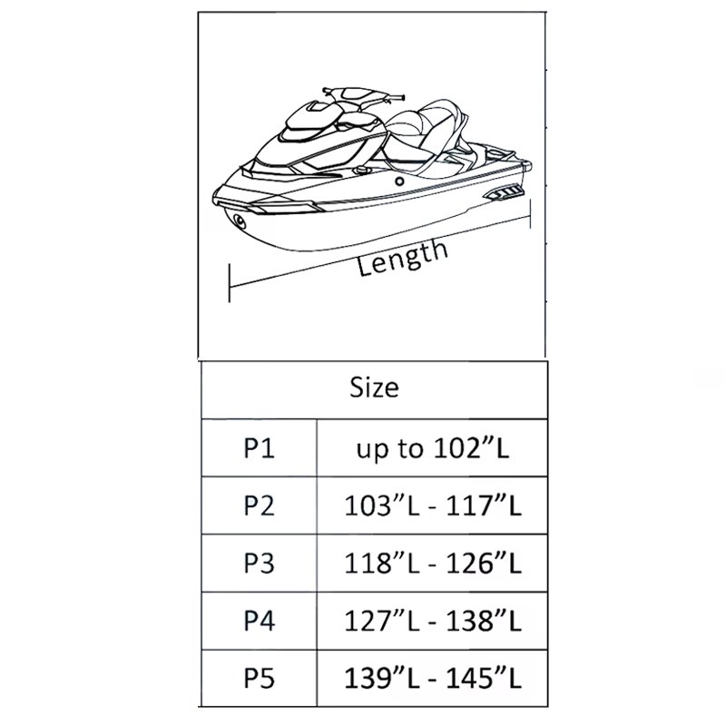 Factory Wholesale Waterproof Durable Polyester Outdoor Jetski Cover UV Resistant Trailerable Jet Ski Cover