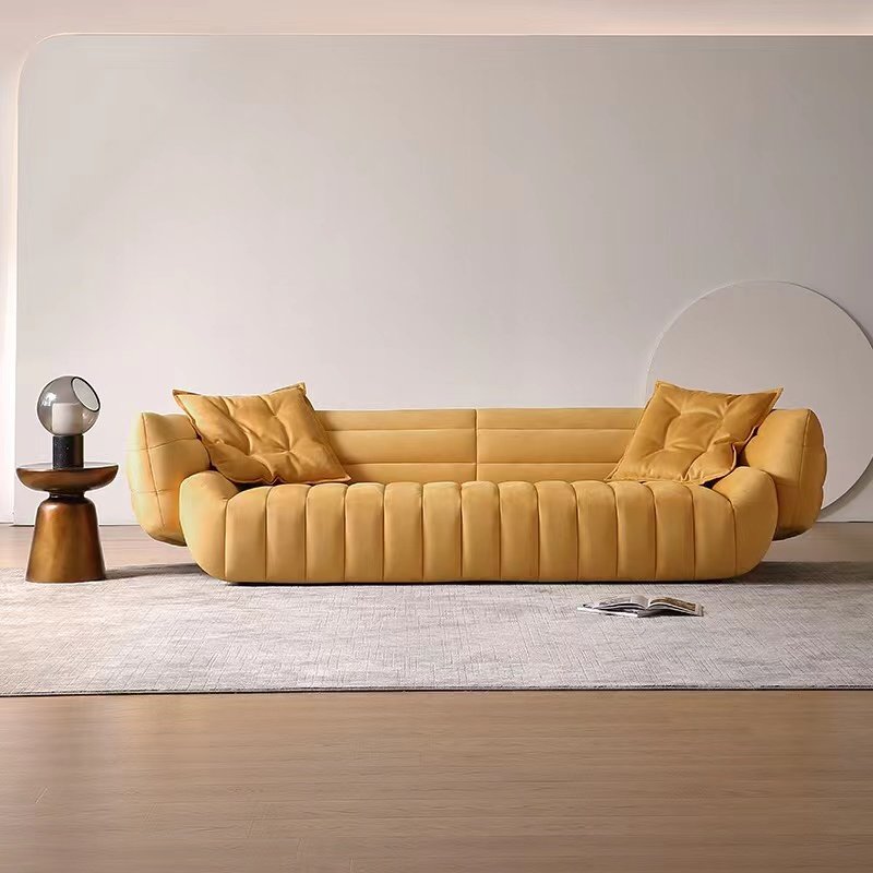 Italian Design Luxury Banana Boat Segmented Canvas Comfortable Backrest Living Room Sofa