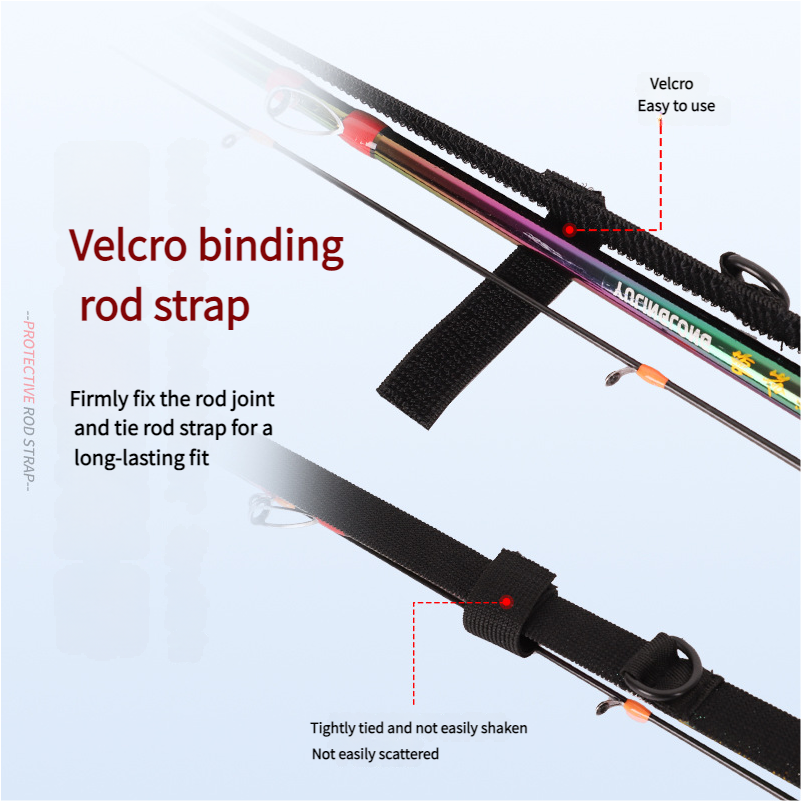 58-140cm Thickened Non-slip High Elastic Portable Magic Rod protection Cover Fishing Rod with Strap Tie Lure Rod Belt