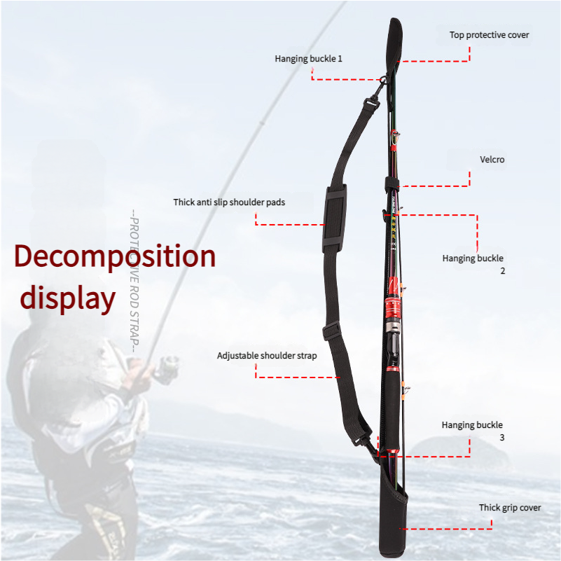 58-140cm Thickened Non-slip High Elastic Portable Magic Rod protection Cover Fishing Rod with Strap Tie Lure Rod Belt