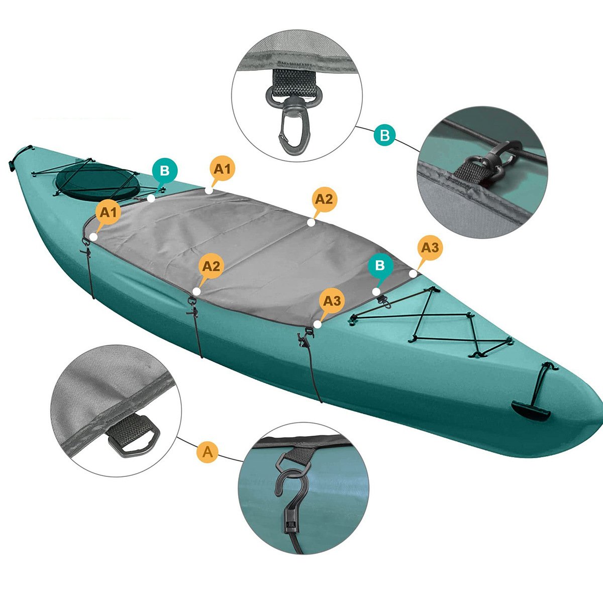 High Quality Durable Universal Boat Cover Manufacturer Custom Size All Weather Kayak Cockpit Cover