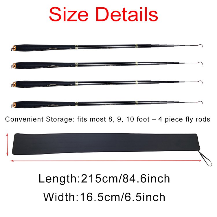 Custom Length 4 Rods Storage Pouch Holder Neoprene Fishing Rod Cover Sleeve Protective Fishing Rod Bag