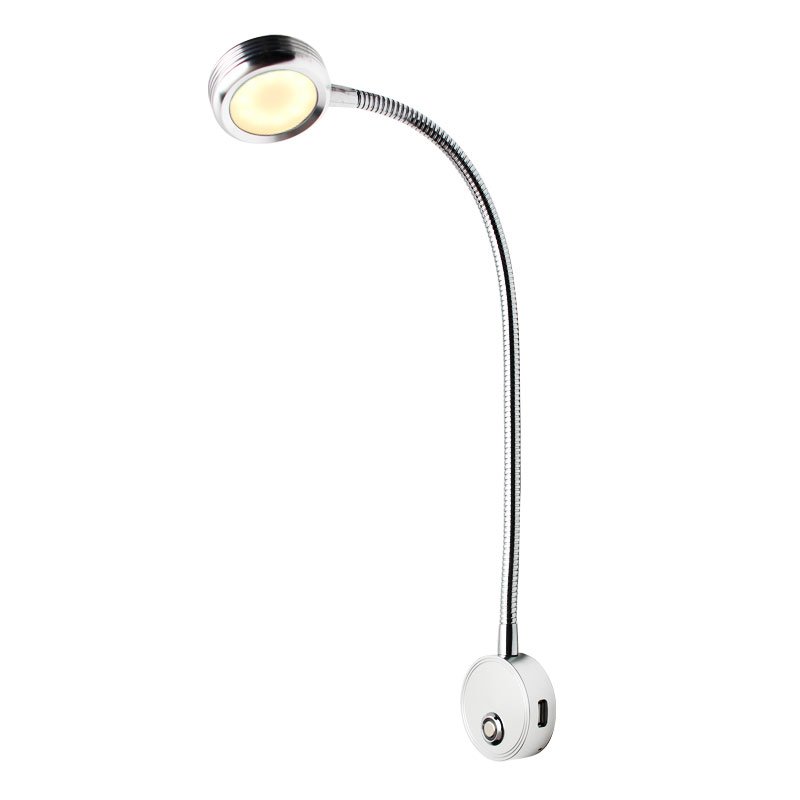 LED Reading Light Yacht Boats Bedside Lamp Flexible Gooseneck Light USB Charger Touch Dimming Control Touch Switch