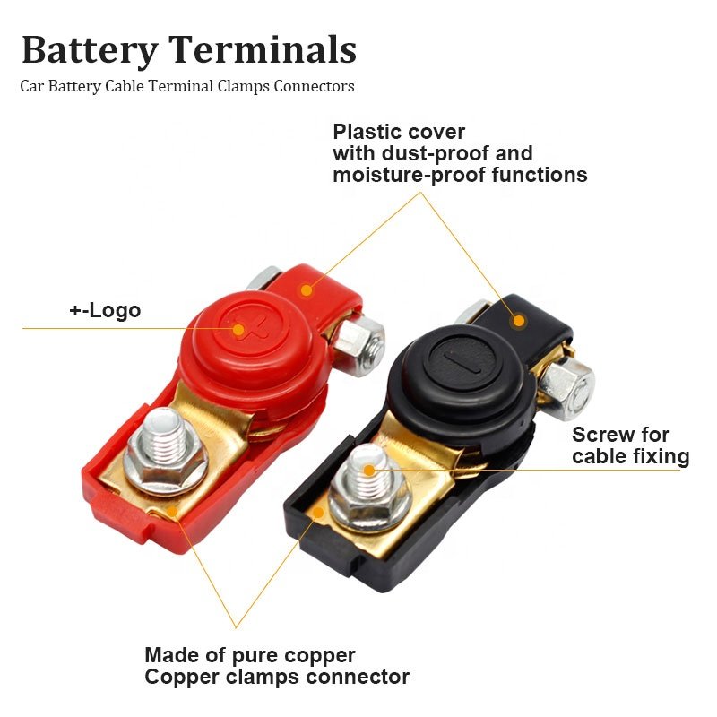 Car 12V Battery Terminal Connectors Clamp Iron Brass Quick Release Battery Terminal