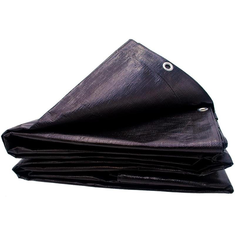 Black Waterproof Tarp Thick Poly Tarpaulin PE Tarpaulin Large for Canopy Tent Boats RV Pool Covers Multipurpose Protective Tarps