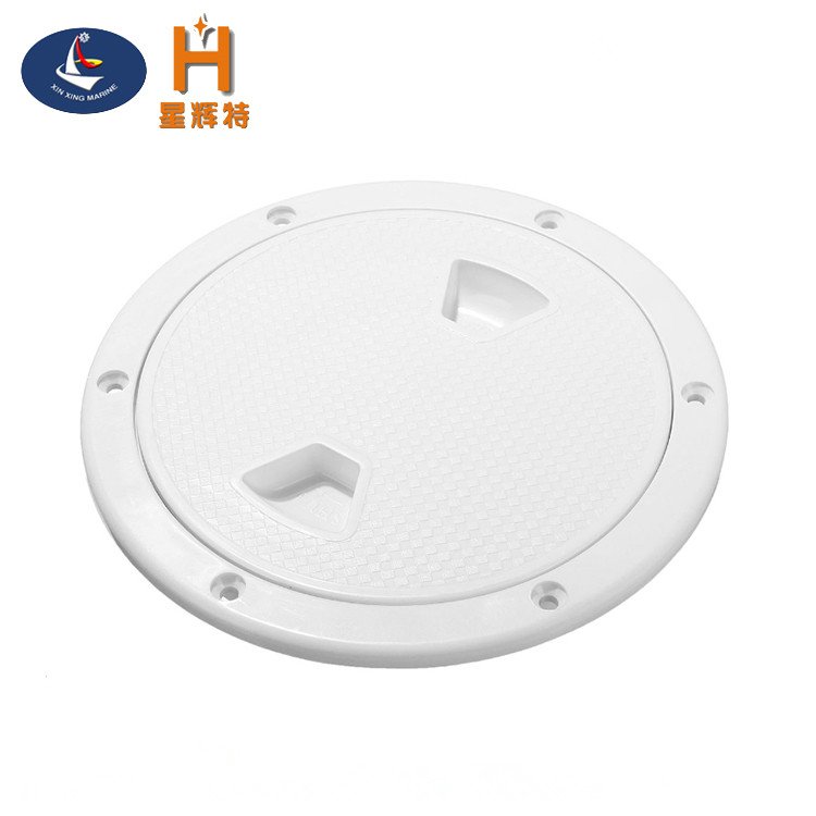 ABS Round Inspection Deck Hatch Cover Tight Screw Out White Anti-corrosive Access Deck Plate for Boat 4", 6", 8"