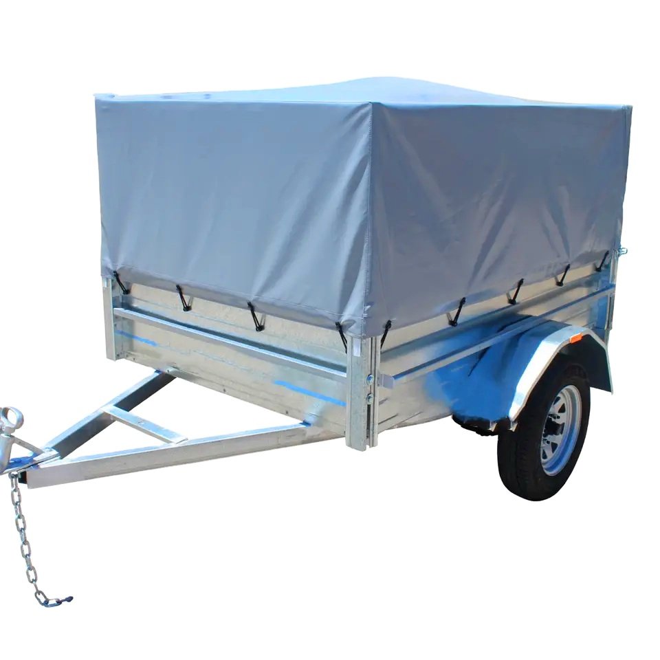 620gsm Custom Utility Box Trailer Cover Blue PVC Tarpaulin Cover with Bungee Rope