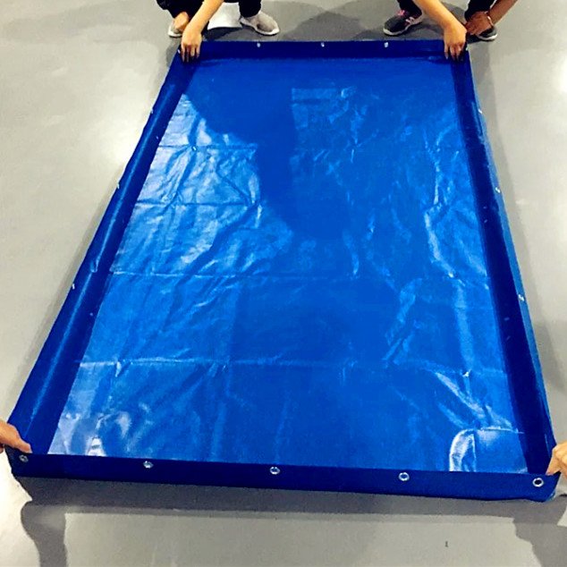 620gsm Custom Utility Box Trailer Cover Blue PVC Tarpaulin Cover with Bungee Rope