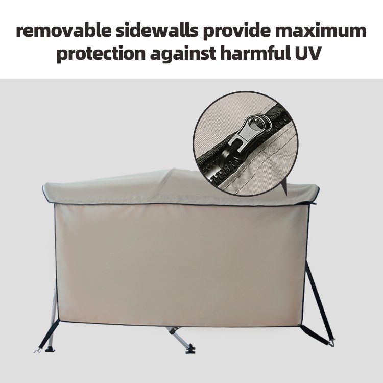 HOMFUL 3/4 Bow Aluminum Bimini Top Boat Canopy Bimini Top Add Sidewalls Sun Shade for Boats