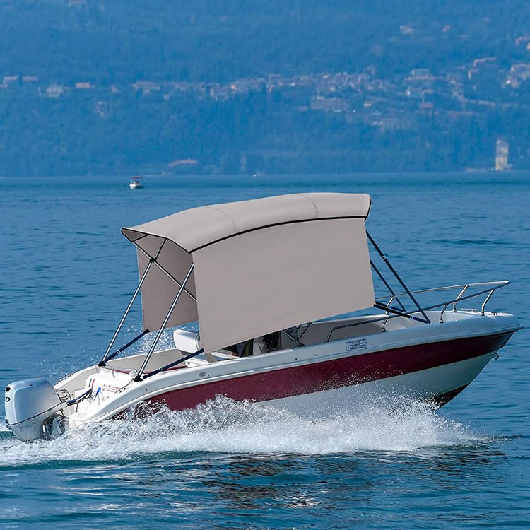 HOMFUL 3/4 Bow Aluminum Bimini Top Boat Canopy Bimini Top Add Sidewalls Sun Shade for Boats