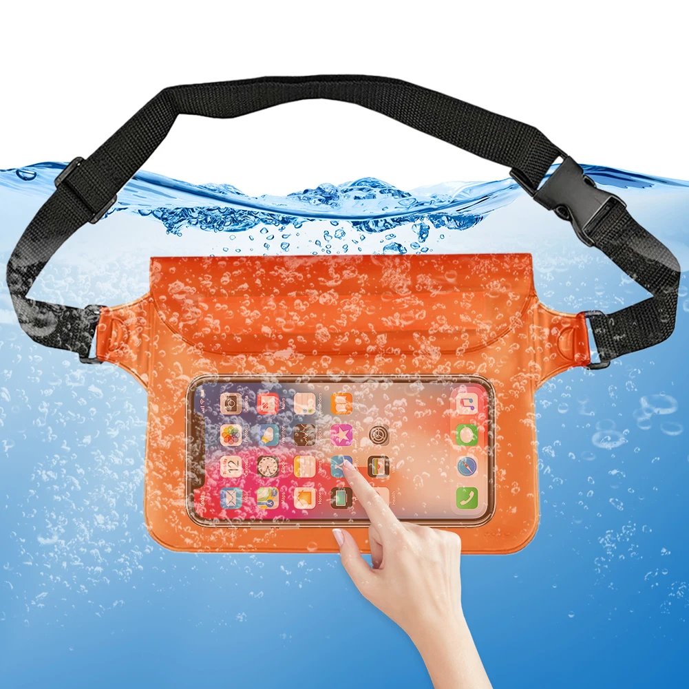 Multicolour PVC Triple Seal Highly Waterproof Dustproof Phone Waist Bag Shoulder Bag Underwater Can Touchscreen for Swimming