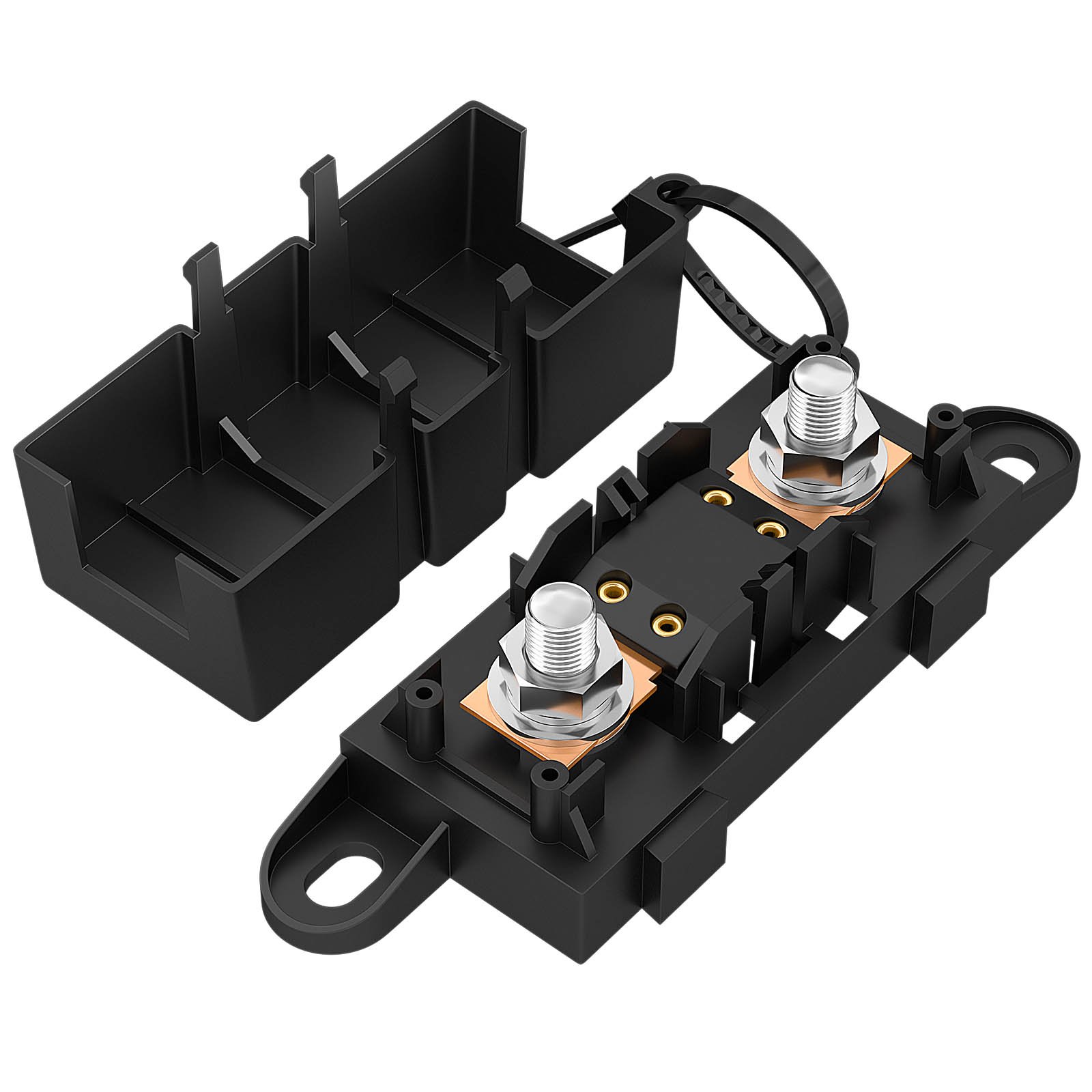 MEGA Fuse Holder 12V Car 32V Inline Battery Blade Mega Fuse Block with Cover and 80A MEGA Fuse for Boat Vehicles Bus Automotive