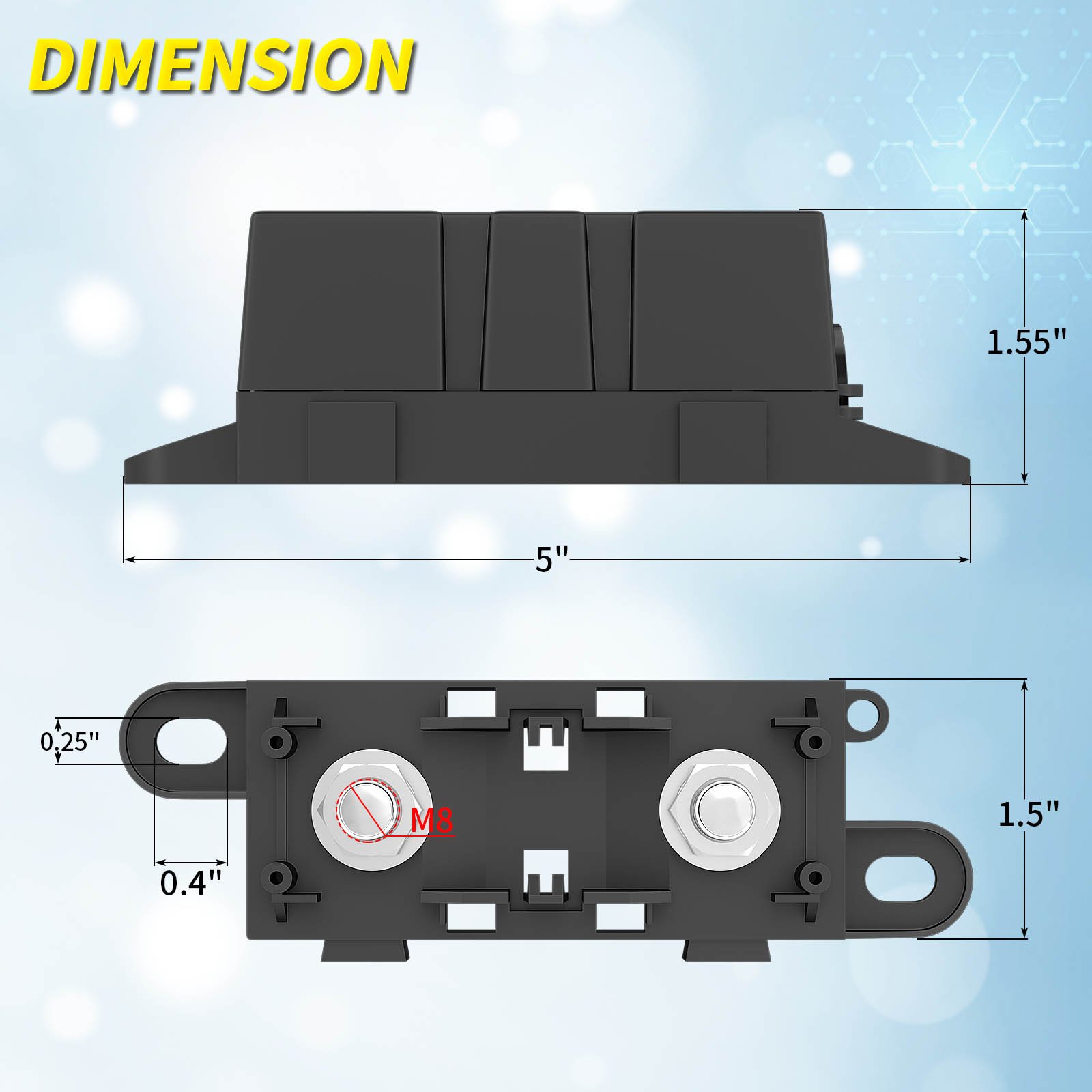 MEGA Fuse Holder 12V Car 32V Inline Battery Blade Mega Fuse Block with Cover and 80A MEGA Fuse for Boat Vehicles Bus Automotive