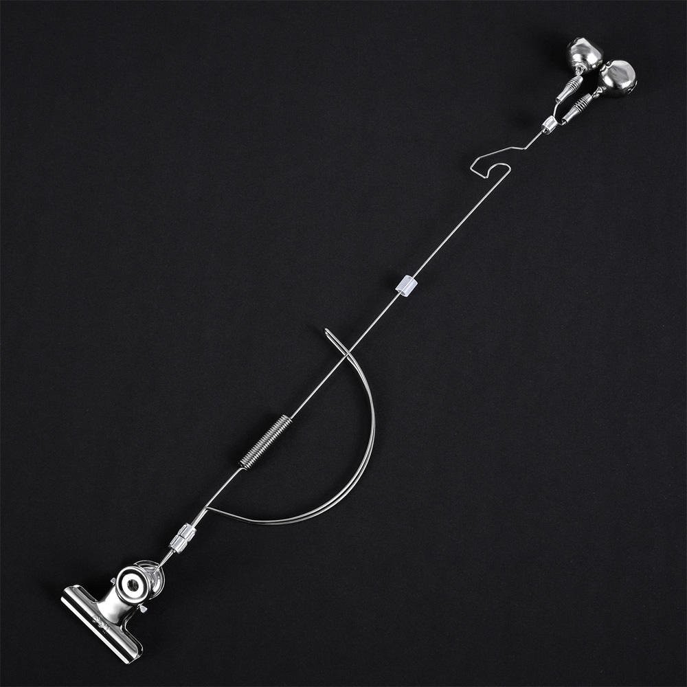 2023 New Wholesale 35cm Outdoor Spring Loaded Clip Double Fishing Stainless Steel Rod Alarm Silver Bells Accessories Tackle