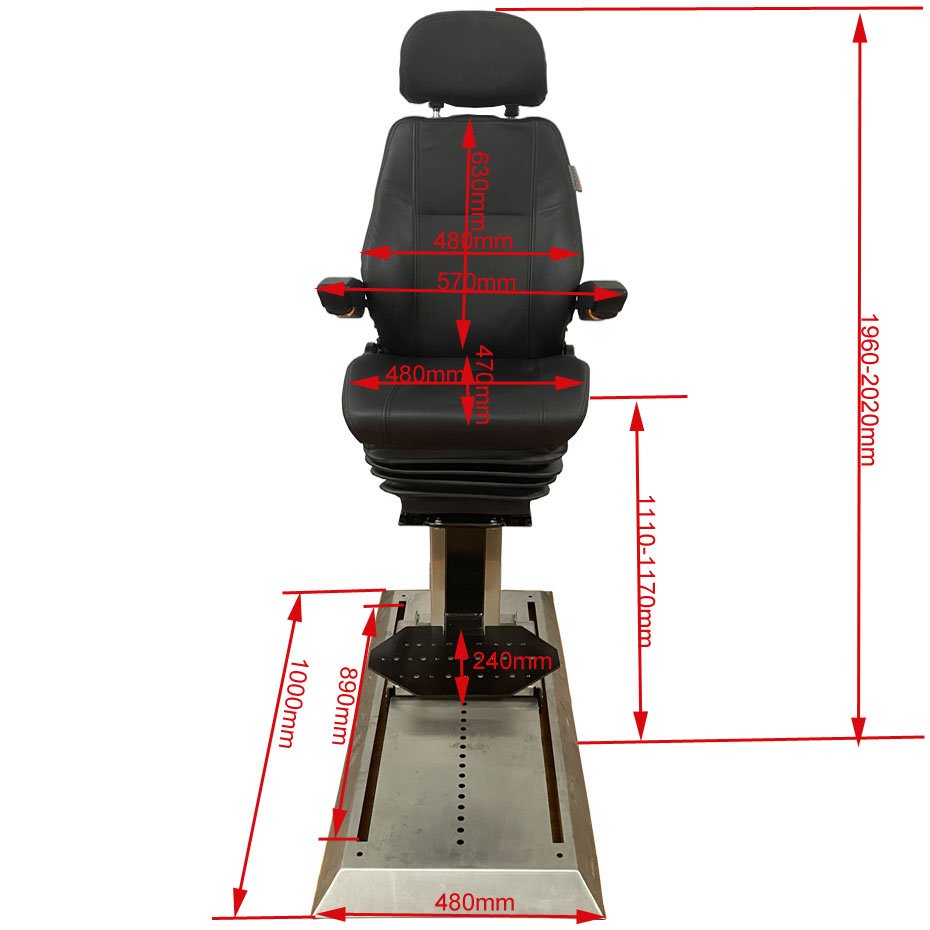 Marine Stainless Steel Rail Boat Captain Seat Captain Chair With Pedal Plate Leather Cover