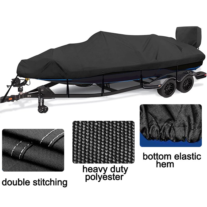 Heavy Duty Customized Waterproof Dustproof Boat Cover UV Proof 600D Oxford Cloth General Boat Cover