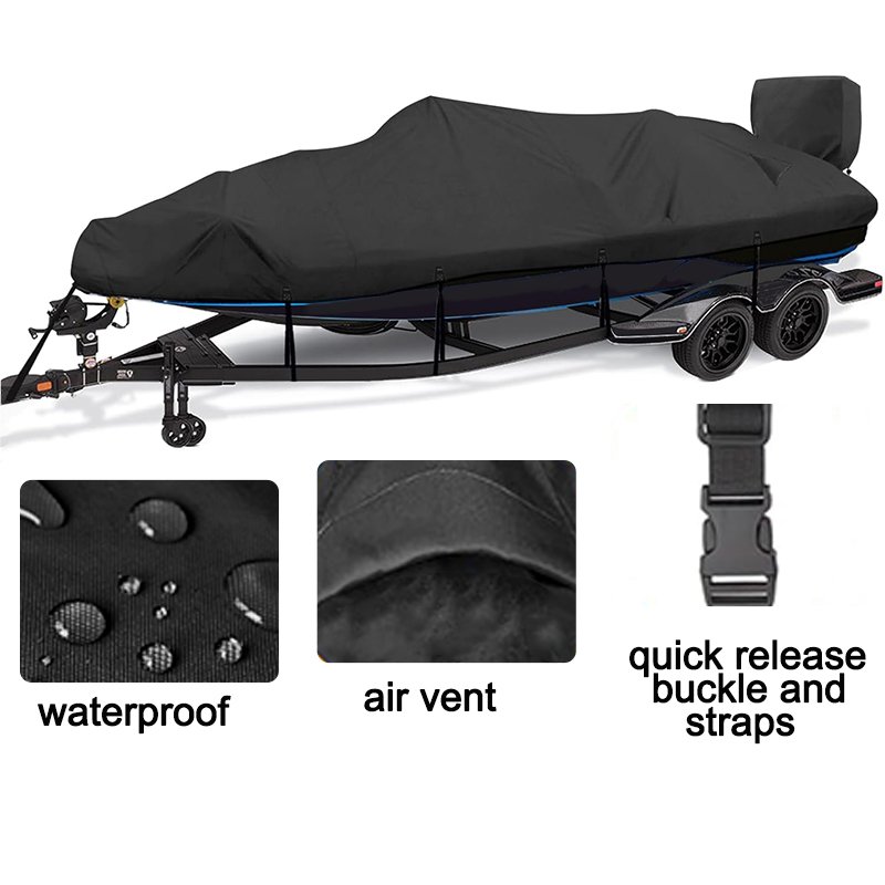 Heavy Duty Customized Waterproof Dustproof Boat Cover UV Proof 600D Oxford Cloth General Boat Cover
