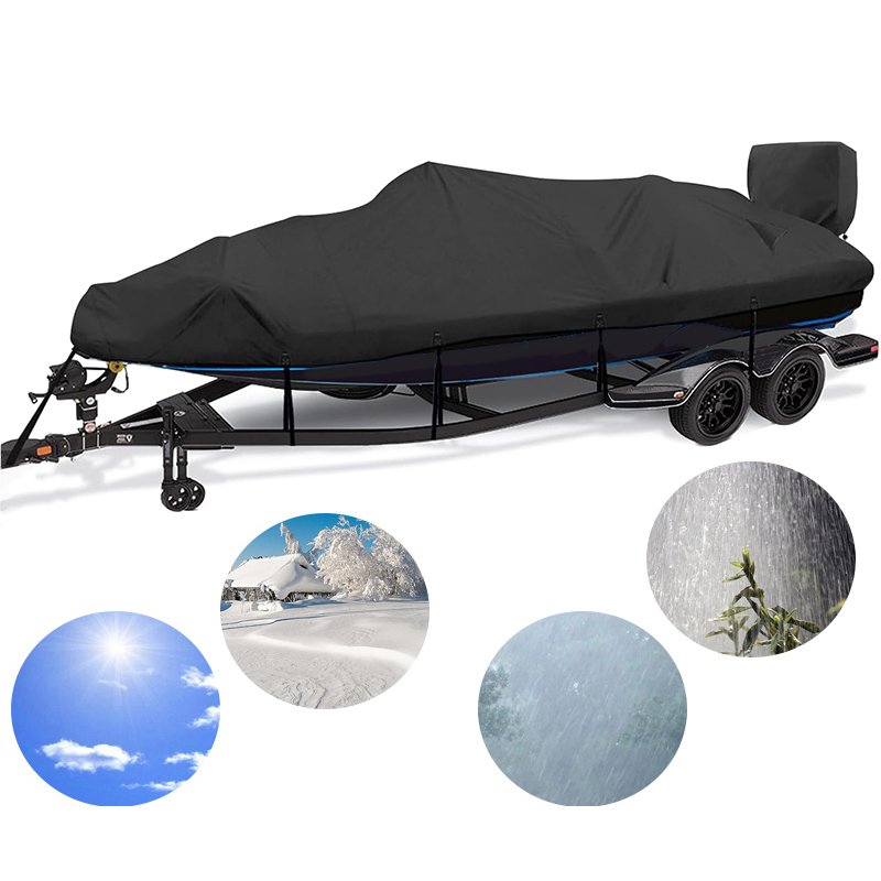 Heavy Duty Customized Waterproof Dustproof Boat Cover UV Proof 600D Oxford Cloth General Boat Cover