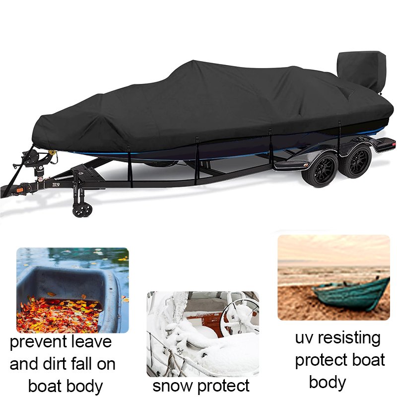 Heavy Duty Customized Waterproof Dustproof Boat Cover UV Proof 600D Oxford Cloth General Boat Cover