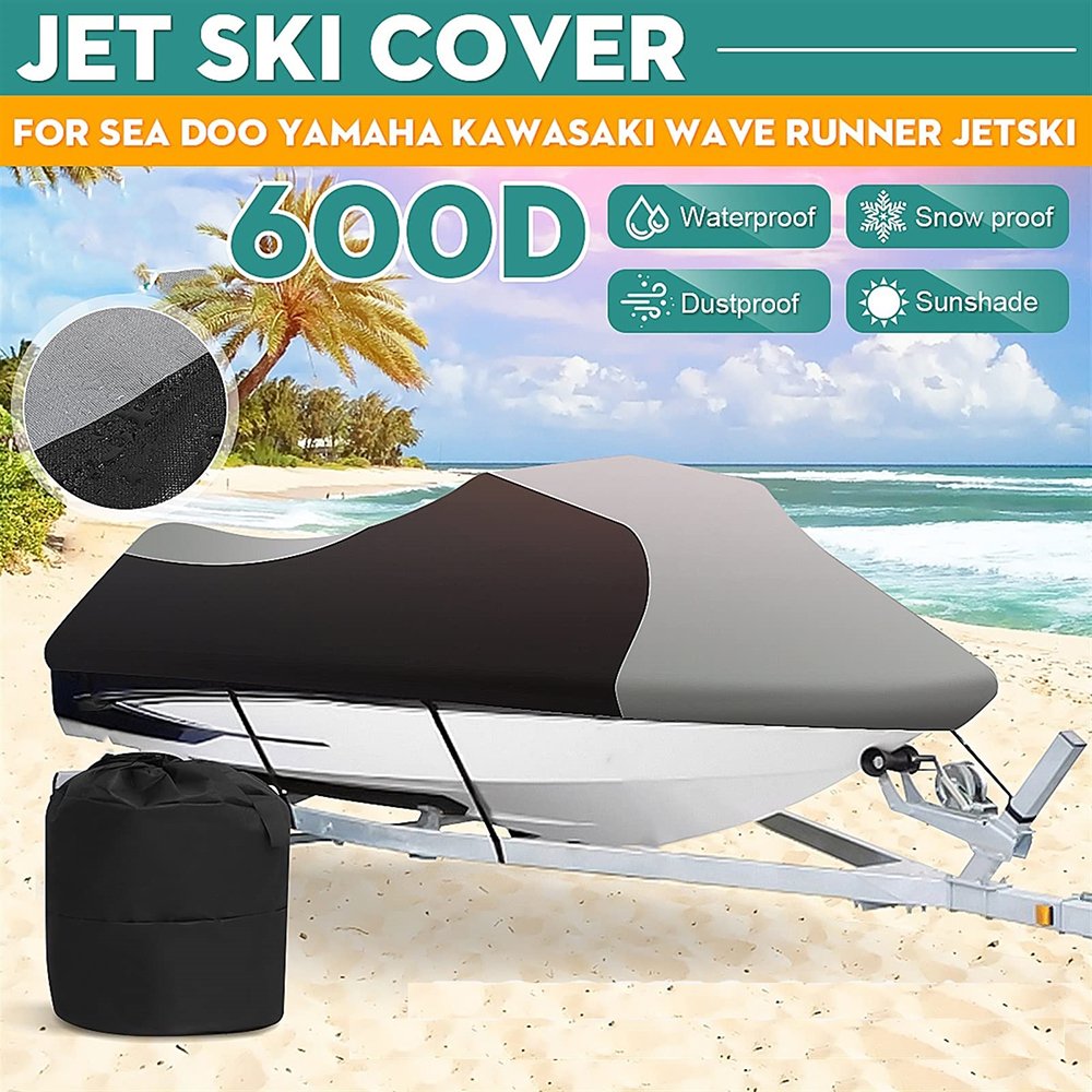 Durable Jet Ski Cover,Various Sizes Jetski Covers Trailerable 600D Boat Cover Waterproof for Boat Mooring Use,Boat Covers