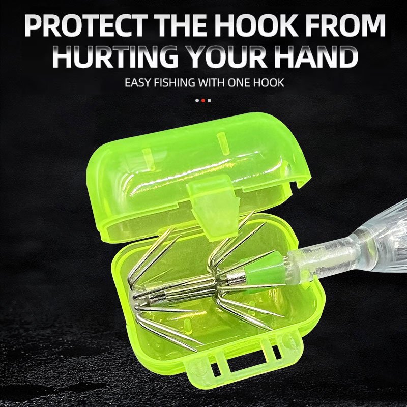 Transparent Plastic Squid Jig Hooks Protector 3 Sizes Wood Shrimp Hooks Cover for Ocean Boat Fishing Fishing Hook Accessory