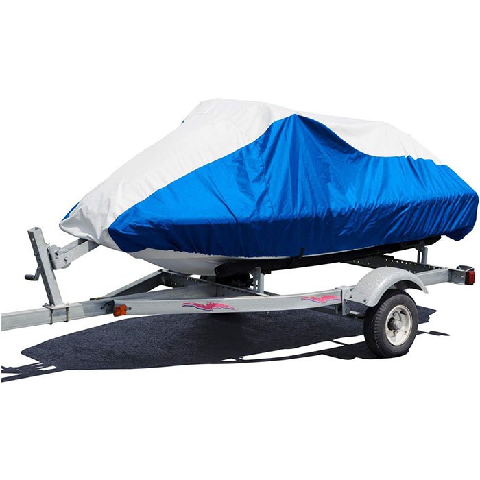 600D Trailerable PWC Jetski Cover Personal Watercraft Jet Ski Cover with All-weather Waterproof Boat Surface 14' - 18'
