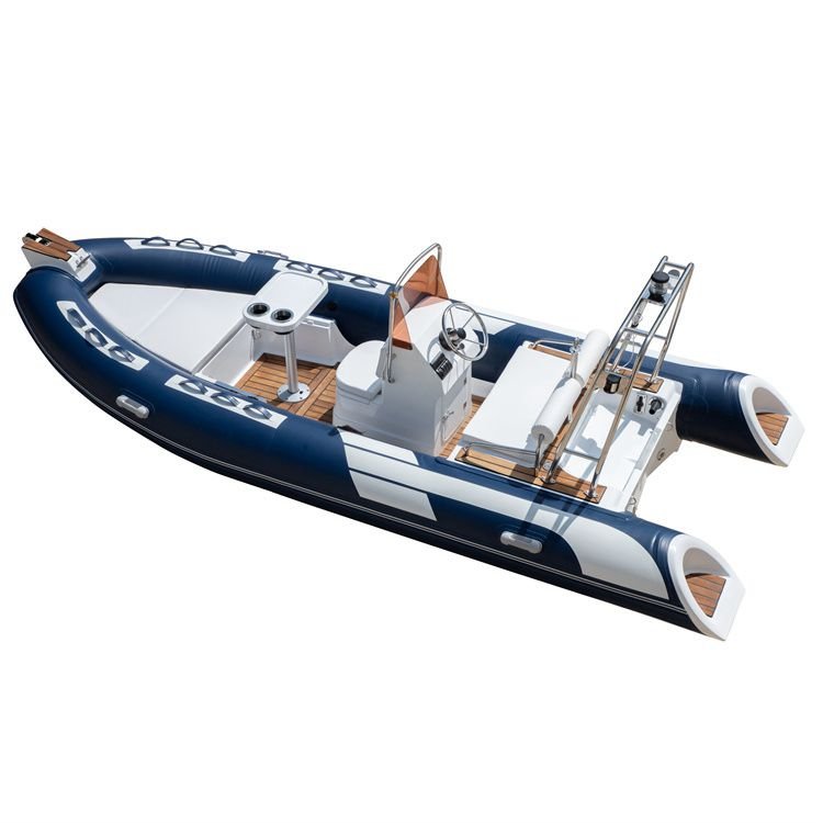 16 ft 480cm Deep-v Keel Fiberglass Flat Bottom Rigid Inflatable Rib Boat with Steering Wheel