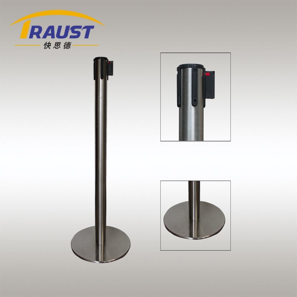 Traust Retractable Belt Barrier Stand Stanchion Museum Bank Queue Line Traffic Control for Crowd Management
