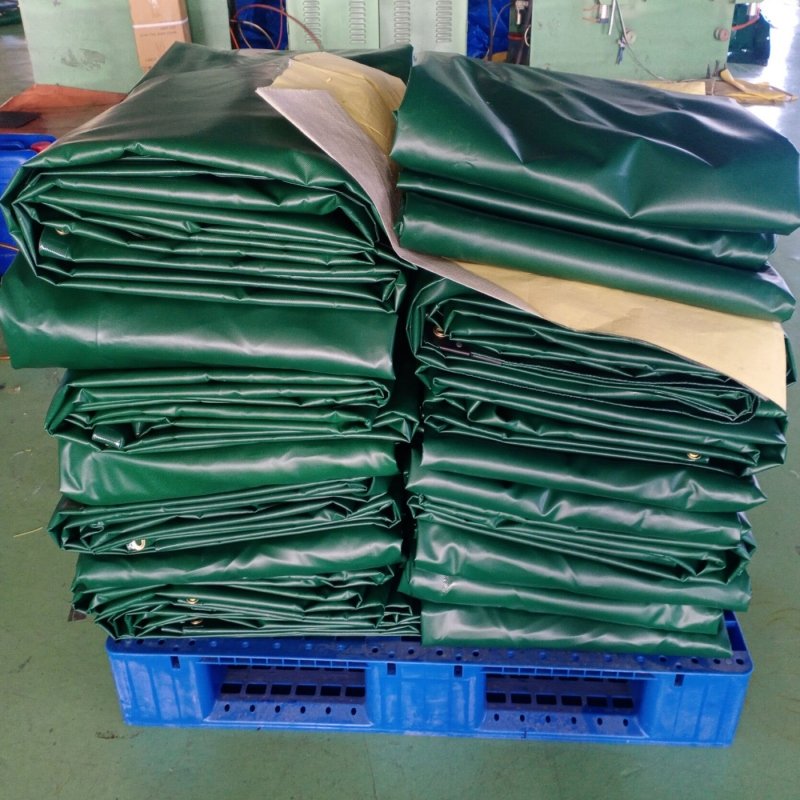 Weather Resistant Heavy Duty PVC Coated Polyester Water-proof Fabrics With Grommets and String Truck, Trailer Cover