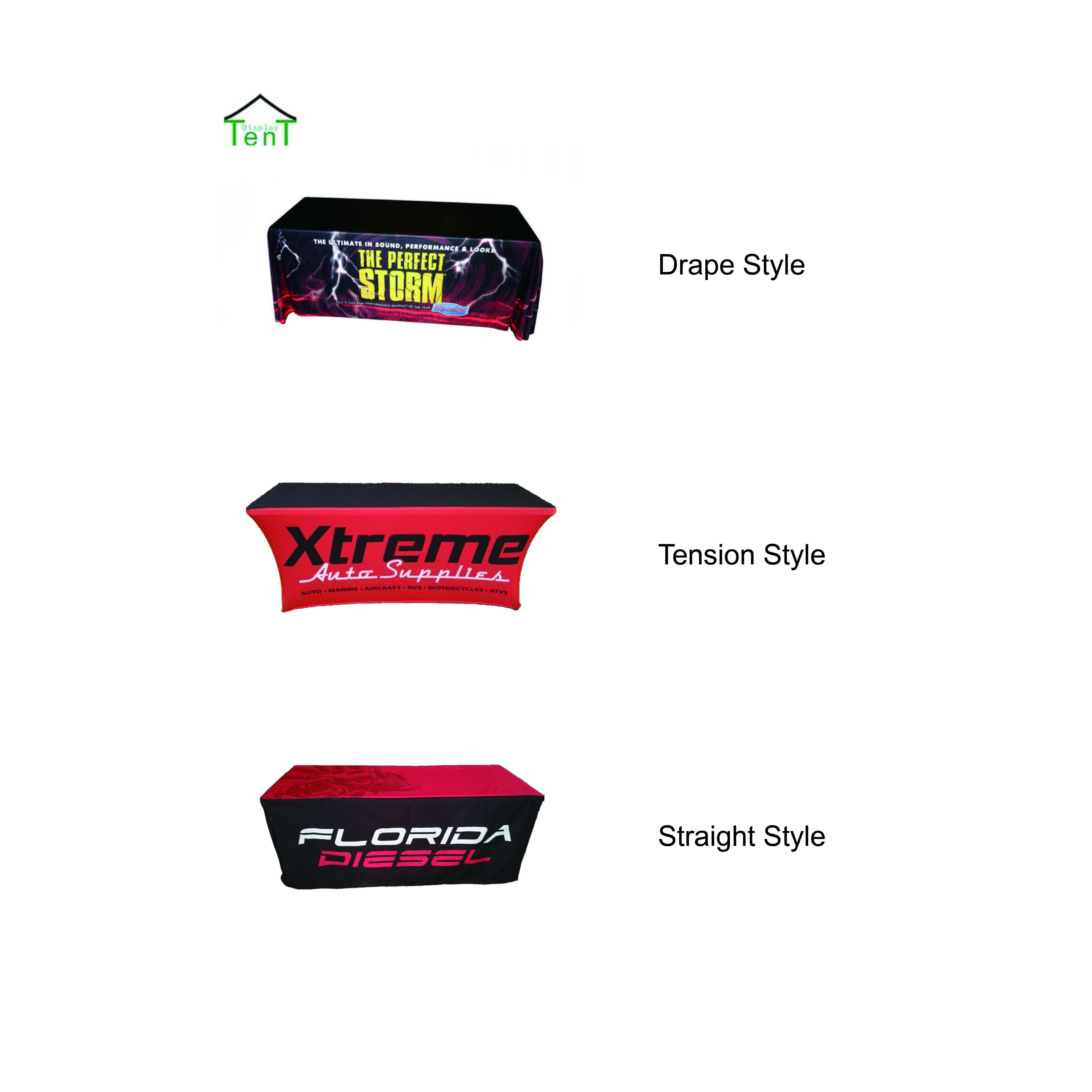 Custom Logo Print Table Cloth Display Table Covers Trade Show Table Covers Stretch Fabric