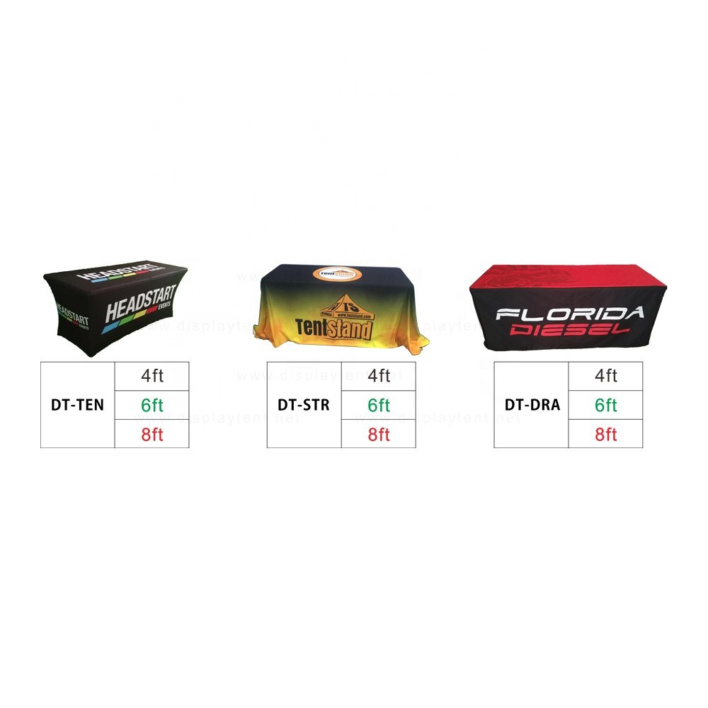 Custom Logo Print Table Cloth Display Table Covers Trade Show Table Covers Stretch Fabric