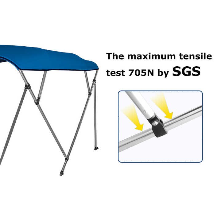 STARRYHEART 600D Aluminum 4 Bow Bimini Top Boat Cover Boat Canopy Bimini Tops for Boats