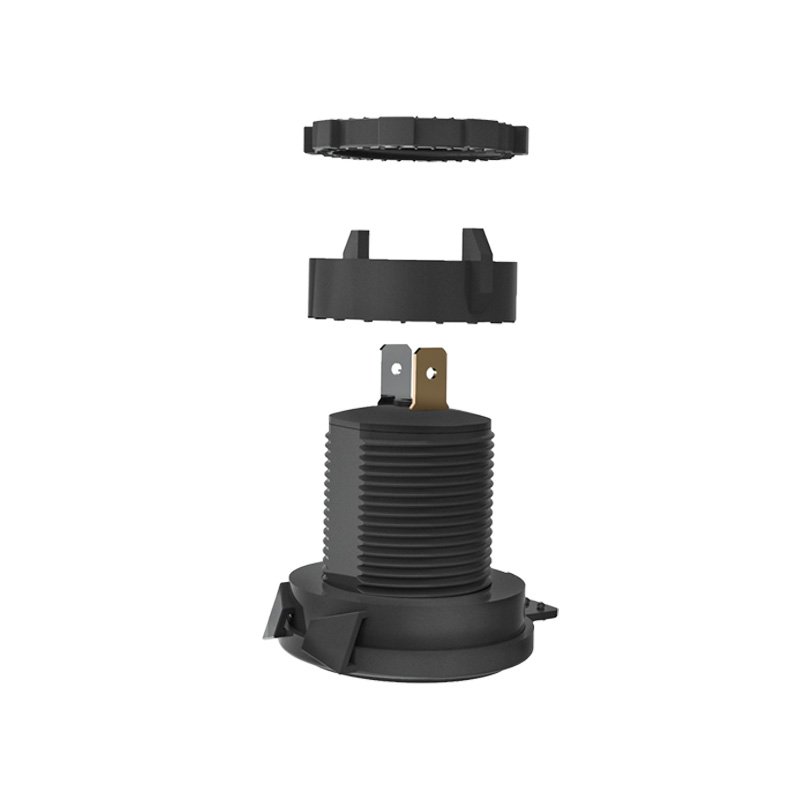 Waterproof Dual Usb Outlet Qc3.0 PD Dc 12V Car Usb Socket With Cover for Automotive Truck Boat Motorcycle Marine