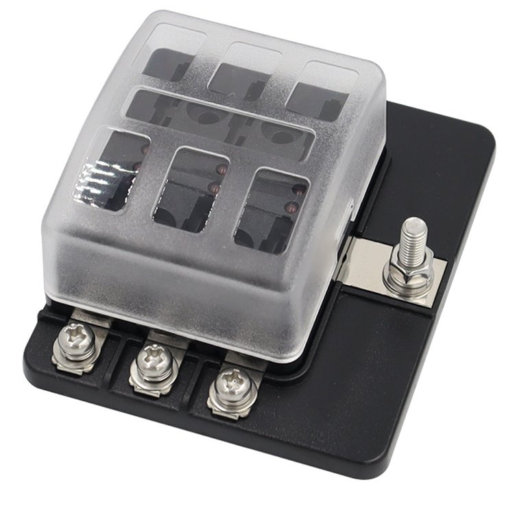 6 Circuit Fuse Box 6 Way Blade Fuse Block With LED for Automotive Car Marine Boat