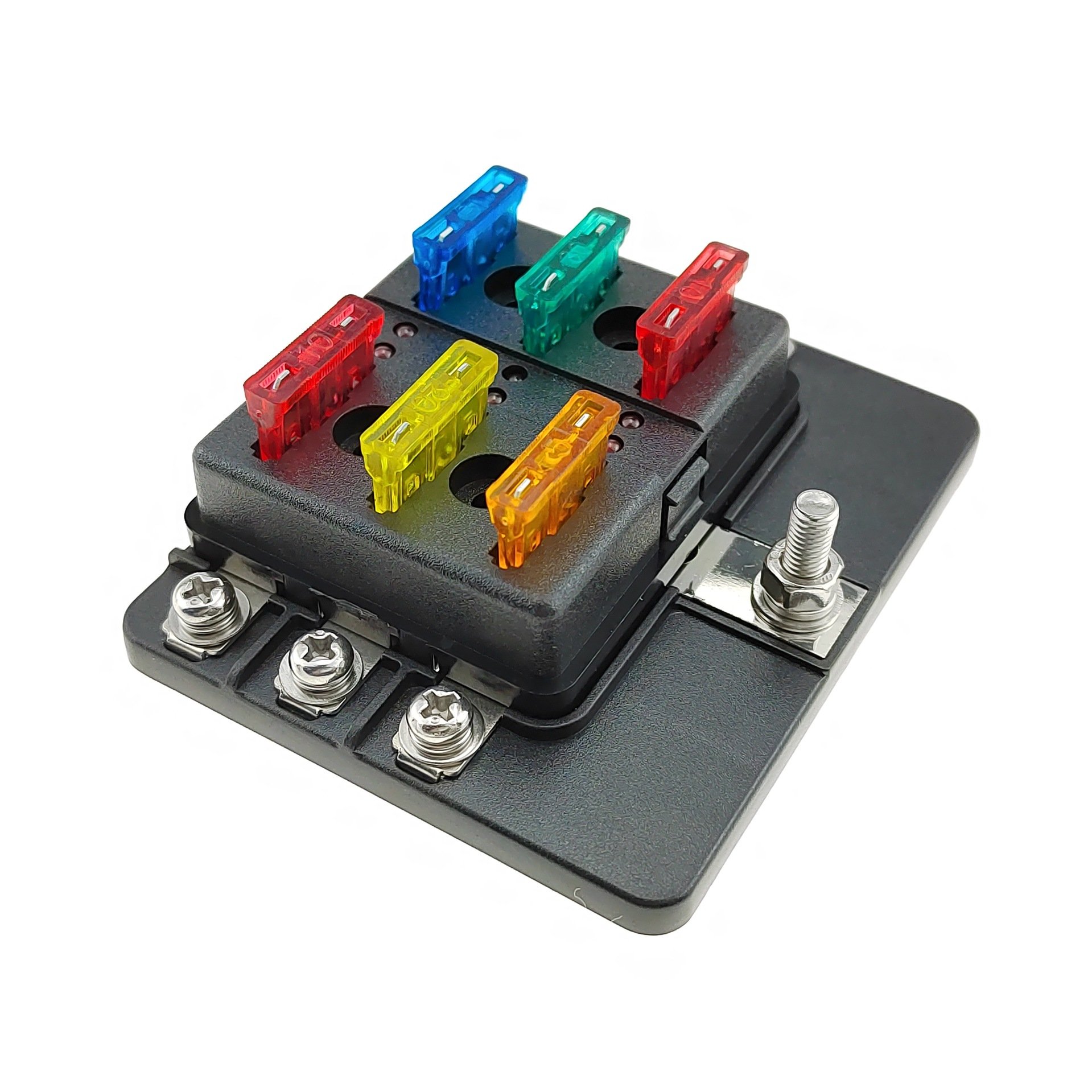 6 Circuit Fuse Box 6 Way Blade Fuse Block With LED for Automotive Car Marine Boat