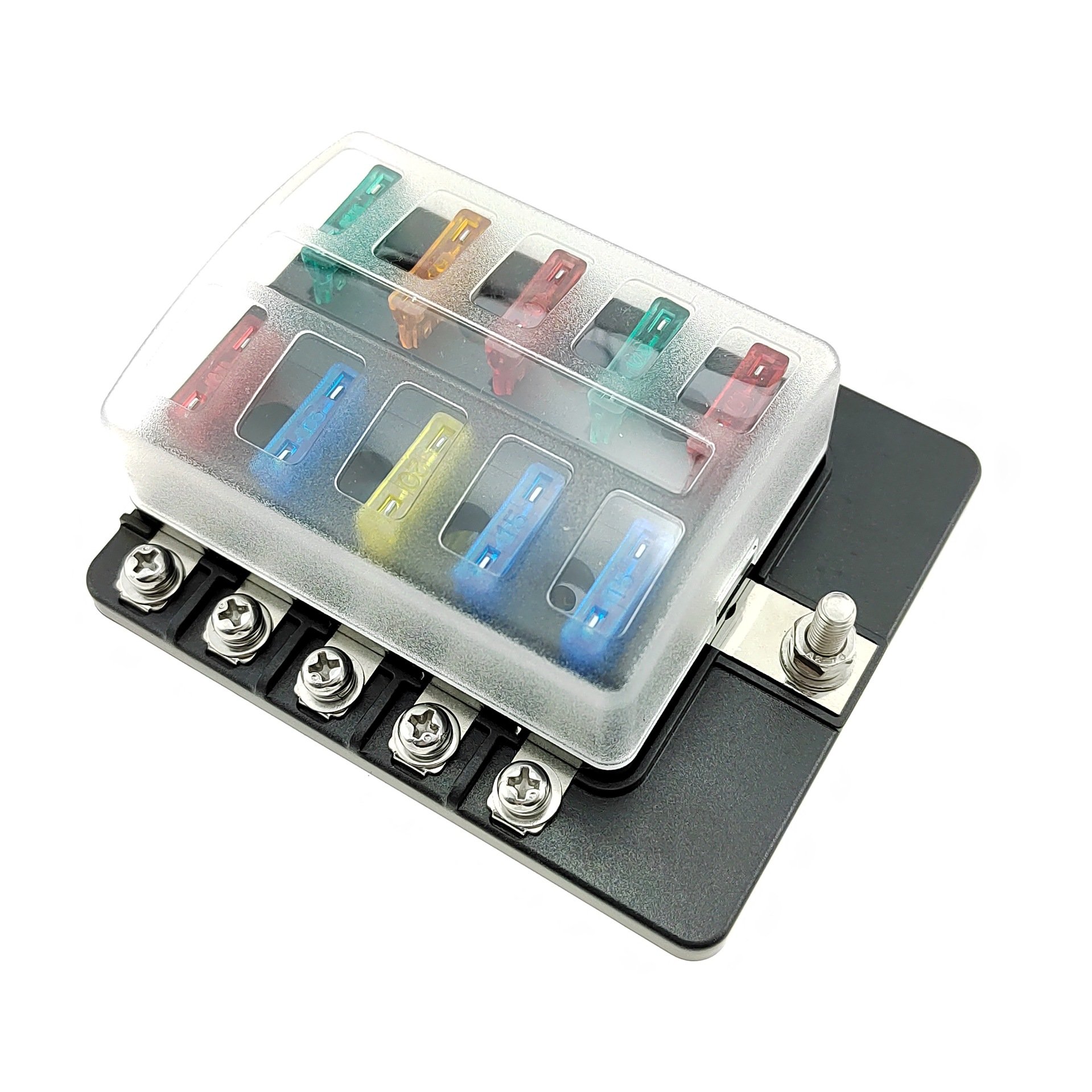 6 Circuit Fuse Box 6 Way Blade Fuse Block With LED for Automotive Car Marine Boat