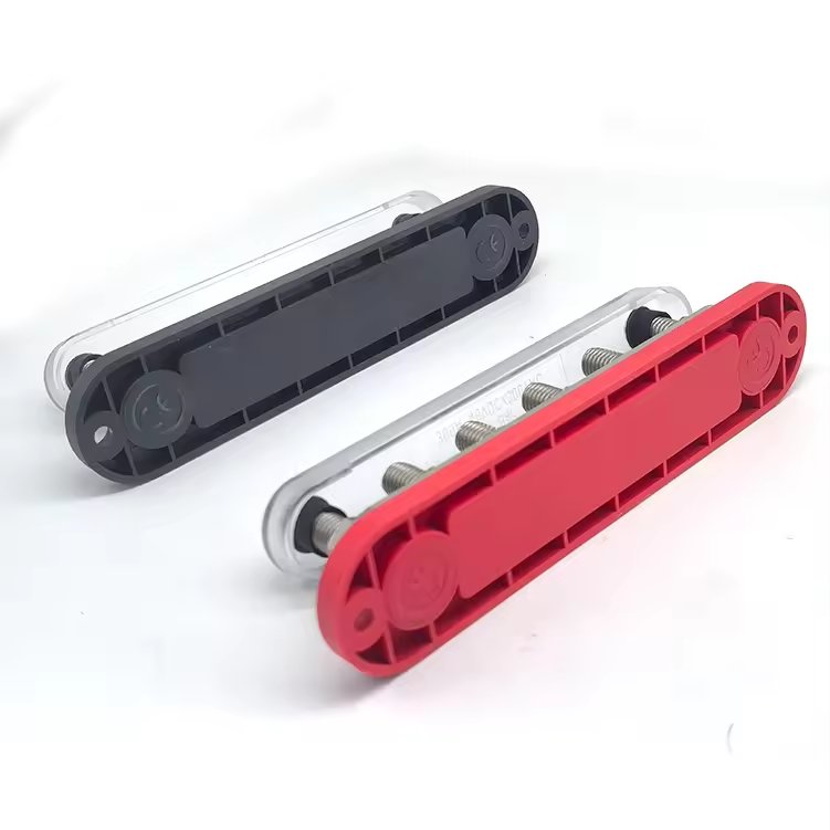DC 48V Studs Power Distribution Block with Cover 300A Studs Positive 6 Circuit Ground Bus bar Terminal for Car Boat Marine