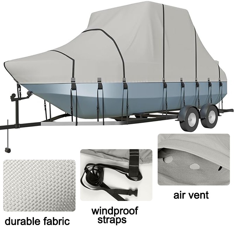 Custom Waterproof Heavy Duty Boat Cover Dust Protector Universal Waterproof UV Resistant Outdoor Boat Cover