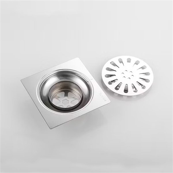 Square Form Stainless Steel Boat Deck Floor Plumbing Drain Bathroom Shower