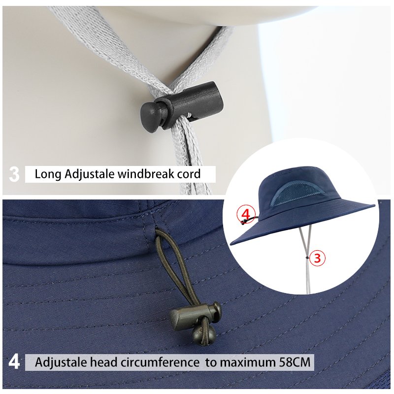 Men Women's Foldable Boonie Hat Summer Bucket Sun Hat with Wide Brim for Camping Hunting Fishing Riding Gardening Parties