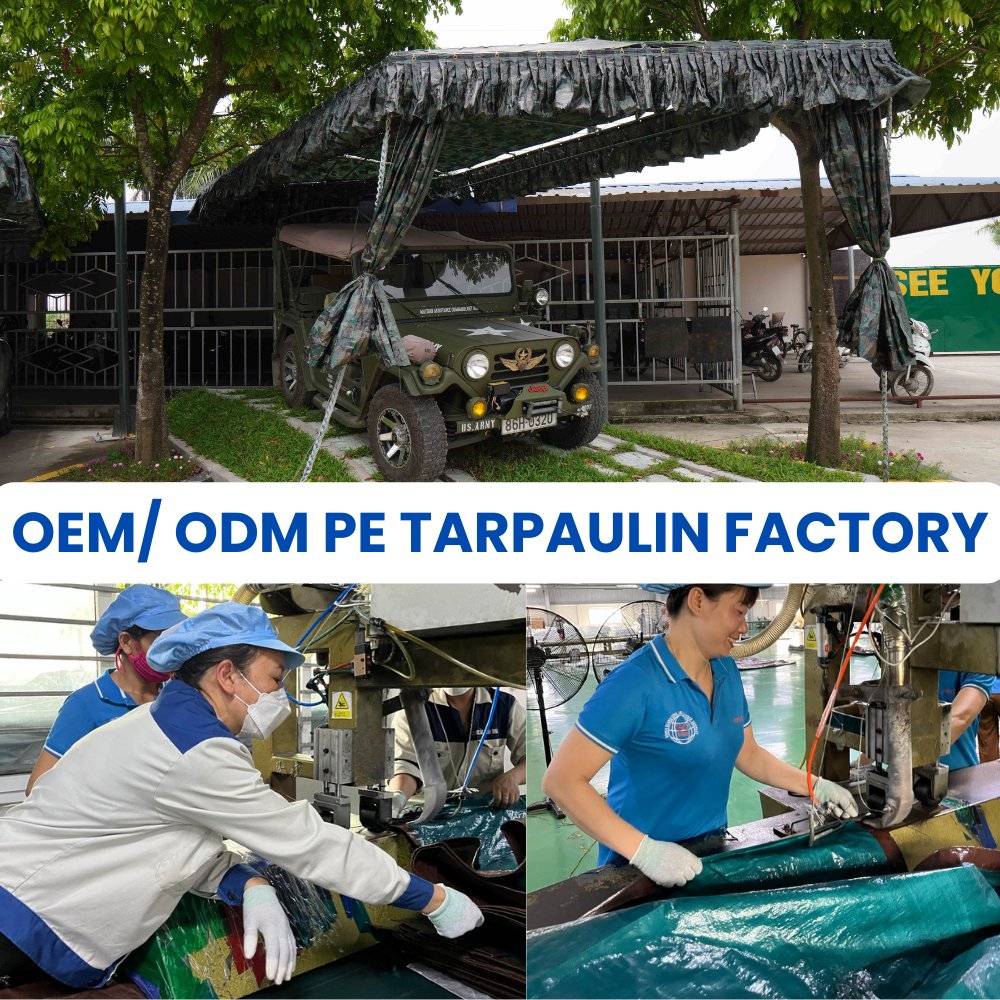 Tarp for Truck with Fixed Wire PE Tarpaulin Water Resistant Multiple Purposes Customize Truck Cover Boat Cover Vietnam Factory