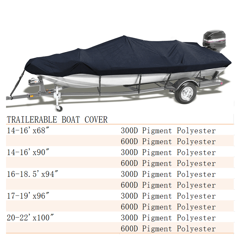 600D Polyester Pontoon Boat Cover for Steel Hull Marine Fishing Use Standard Size Polyester Inflatable Pontoon Boat Cover